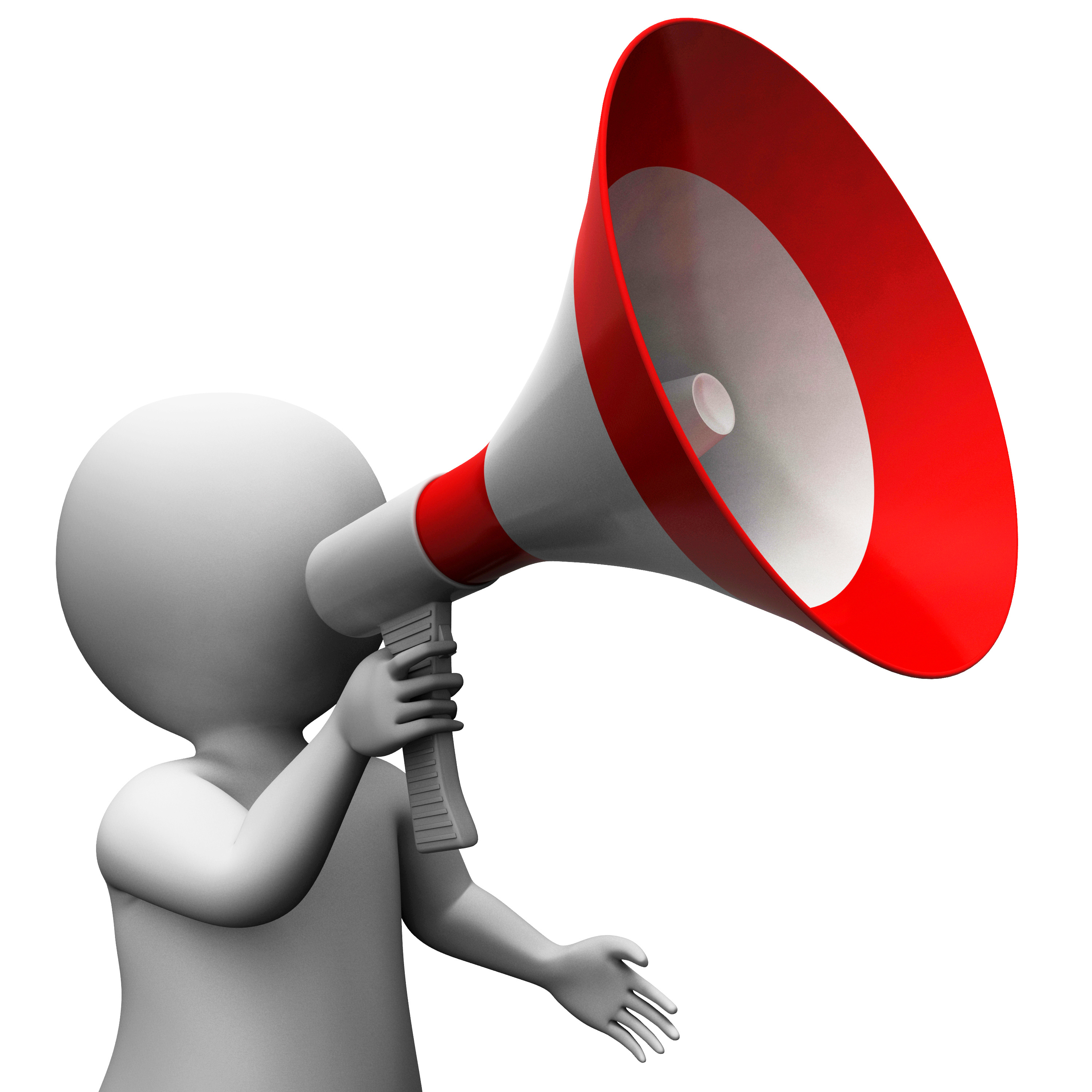 Megaphone Character Showing Speech Shouting Announcing And Announce